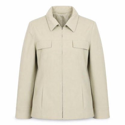 Melrose Women Beige Size 14 Zip Up Lined Basic Jacket