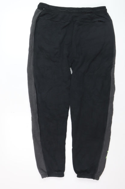 Nike Men Black Jogger Sweatpants L Fleece Lined Athleticwear