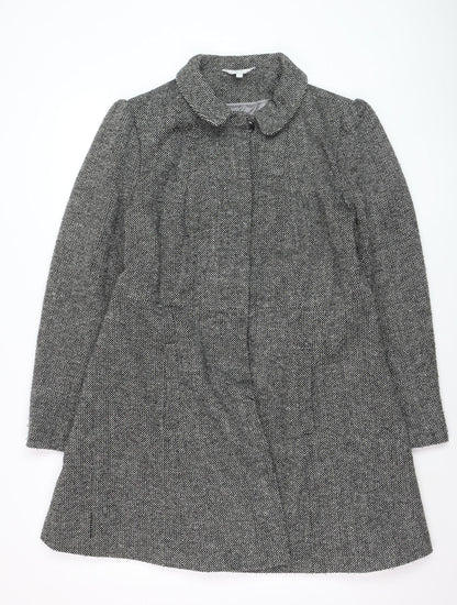Reed Krakoff Womens Grey Wool Blend Tweed Overcoat Size 12