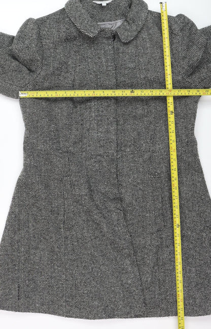Reed Krakoff Womens Grey Wool Blend Tweed Overcoat Size 12