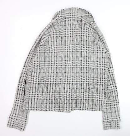 Next Women’s Grey Check Collared Knit Cardigan Size 10