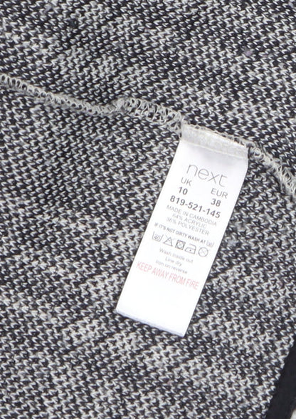 Next Women’s Grey Check Collared Knit Cardigan Size 10