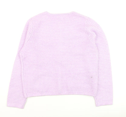 Marks and Spencer Women's Purple M Cardigan Knit Crew Neck