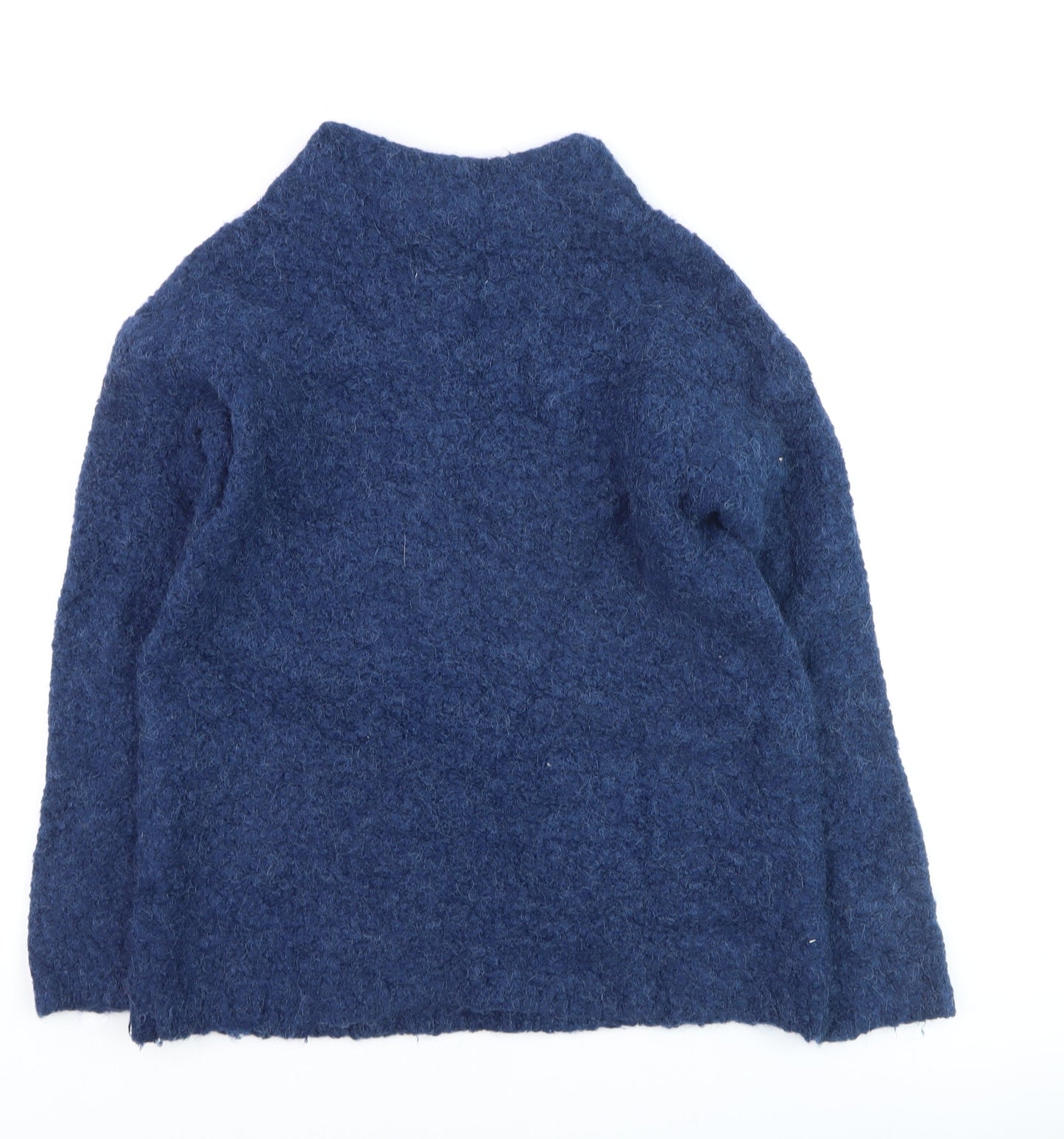 Seasalt Cornwall Women’s Blue Wool Blend High Neck Jumper Size 10