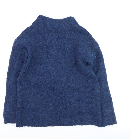 Seasalt Cornwall Women’s Blue Wool Blend High Neck Jumper Size 10