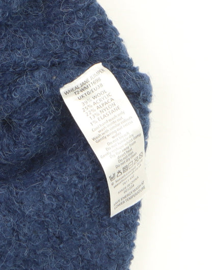 Seasalt Cornwall Women’s Blue Wool Blend High Neck Jumper Size 10