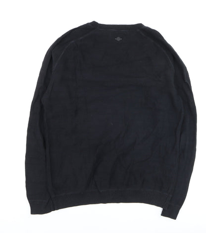 Jack & Jones Men’s Black Cotton Crew Neck Jumper Size L
