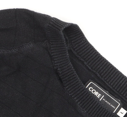 Jack & Jones Men’s Black Cotton Crew Neck Jumper Size L