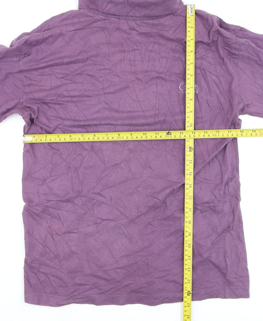 Cotton Traders Women Purple Roll Neck Long Sleeve Cotton Jumper S