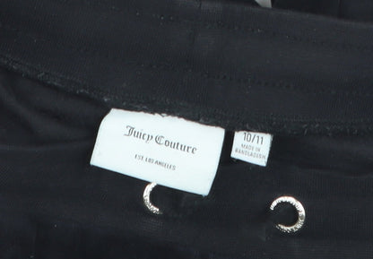 Juicy Couture Girls Black Velour Sweatpants 10-11 Years Drawstring Waist