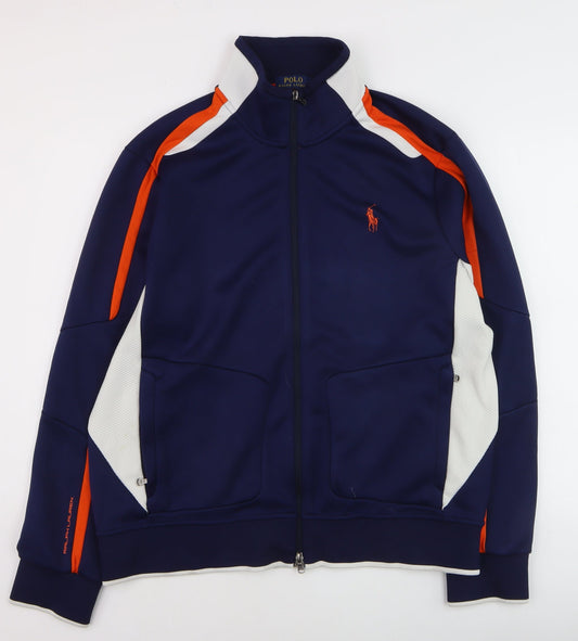 Polo Ralph Lauren Men's Blue XL Track Jacket with Colourblock Design