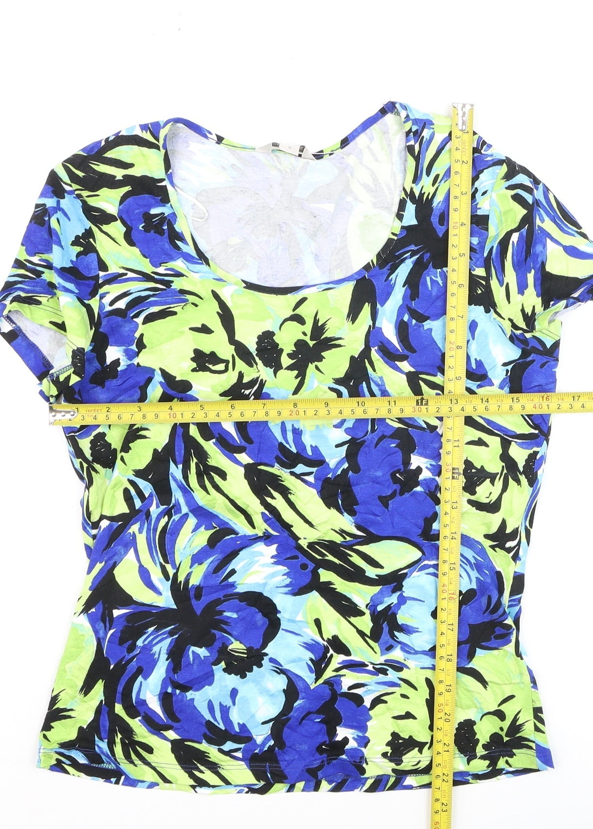 Precis Women’s Multicoloured Floral Viscose Stretch T-Shirt Size S