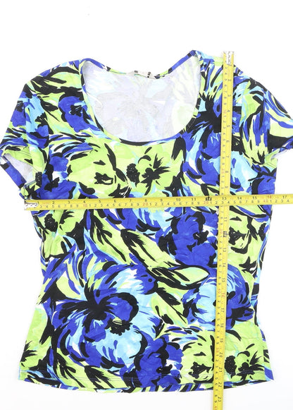 Precis Women’s Multicoloured Floral Viscose Stretch T-Shirt Size S