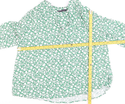 Marks and Spencer Women's Green Floral Tunic Blouse Size 10