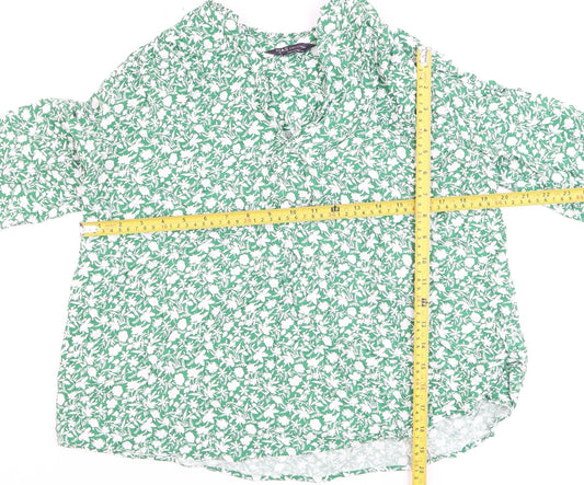 Marks and Spencer Women's Green Floral Tunic Blouse Size 10