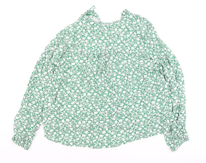 Marks and Spencer Women's Green Floral Tunic Blouse Size 10