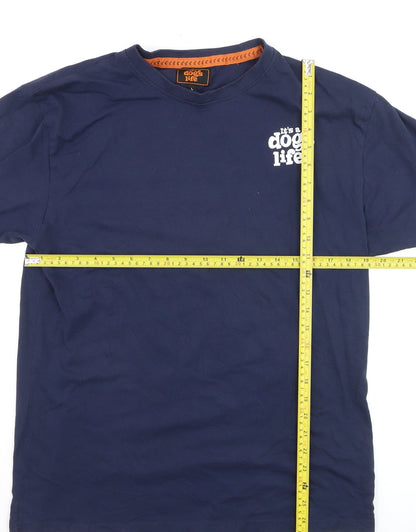 It's a Dog's Life Men's Blue L Graphic Retro Dog T-Shirt