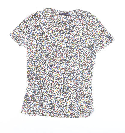 Marks and Spencer Womens Multicoloured Animal Print Cotton T-Shirt Size 8