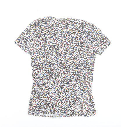 Marks and Spencer Womens Multicoloured Animal Print Cotton T-Shirt Size 8