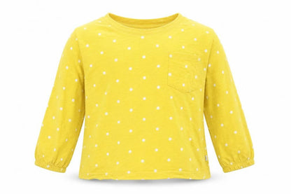Gap Kids Girls Yellow Polka Dot Long Sleeve Cotton T-Shirt - Size M