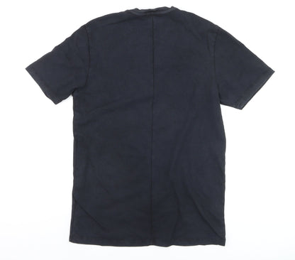 Topman Men's Black XS Graphic Rock Tour T-Shirt Retro Cotton