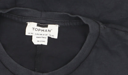 Topman Men's Black XS Graphic Rock Tour T-Shirt Retro Cotton