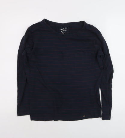 O'Neill Women's Blue Striped Long Sleeve Cotton T-Shirt XS