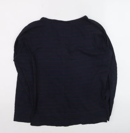 O'Neill Women's Blue Striped Long Sleeve Cotton T-Shirt XS