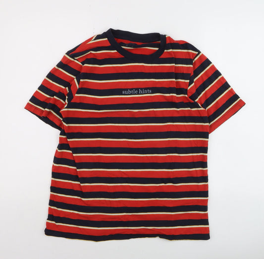 Urban Outfitters Men's Multicoloured Striped Cotton T-Shirt M