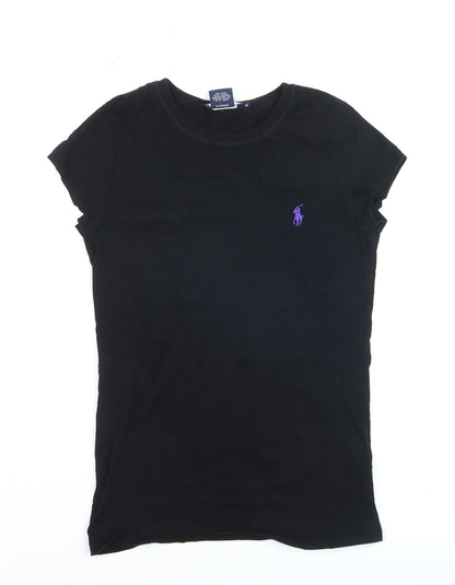Ralph Lauren Men Black M Slim Fit Embroidered Logo Cotton T-Shirt