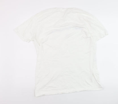 PrettyLittleThing Men's White Saint Tropez 1993 Regular Fit T-Shirt M