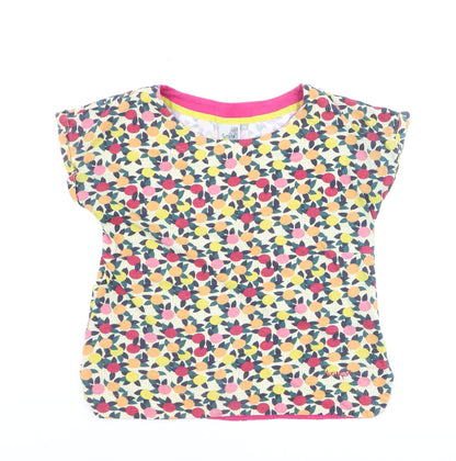 Weird Fish Womens Multicoloured Floral Cotton T-Shirt Size 10