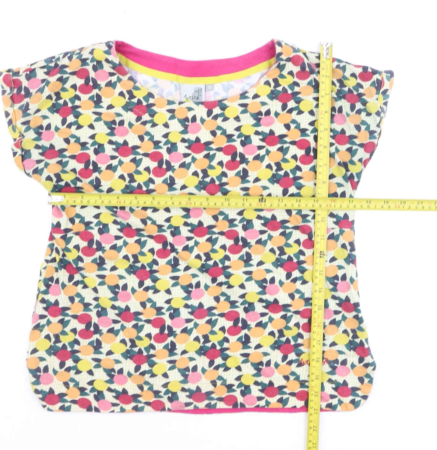 Weird Fish Womens Multicoloured Floral Cotton T-Shirt Size 10