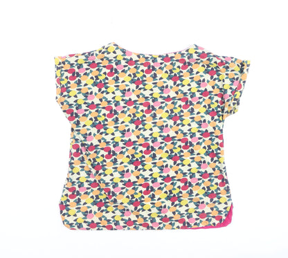 Weird Fish Womens Multicoloured Floral Cotton T-Shirt Size 10