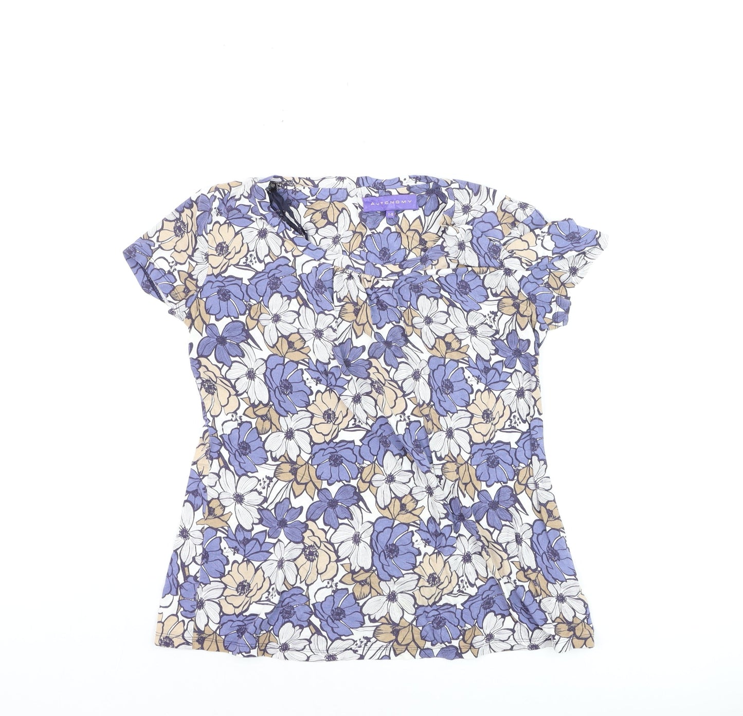 Autonomy Women’s Multicoloured Floral Jersey T-Shirt Size 14