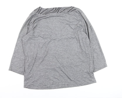 Marks and Spencer Per Una Women’s Grey Scoop Neck 3/4 Sleeve T-Shirt Size 16