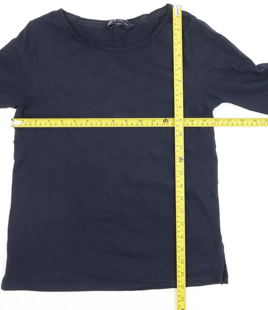 Crew Clothing Women’s Blue Cotton Boat Neck 3/4 Sleeve T-Shirt Size 8