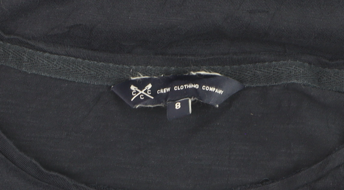 Crew Clothing Women’s Blue Cotton Boat Neck 3/4 Sleeve T-Shirt Size 8