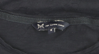 Crew Clothing Women’s Blue Cotton Boat Neck 3/4 Sleeve T-Shirt Size 8