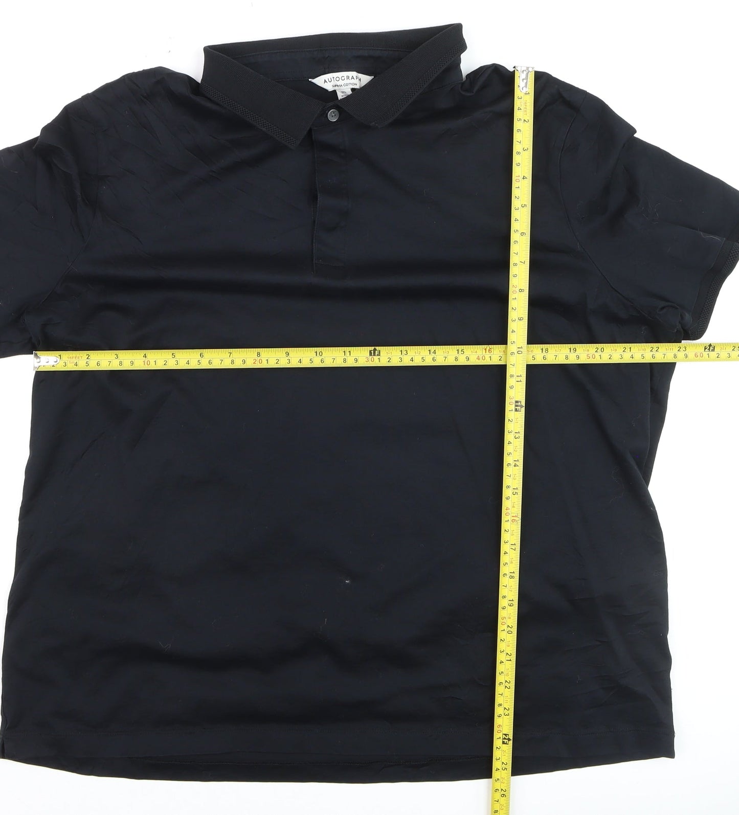 Marks and Spencer Autograph Men's Black 2XL Supima Cotton Polo Shirt