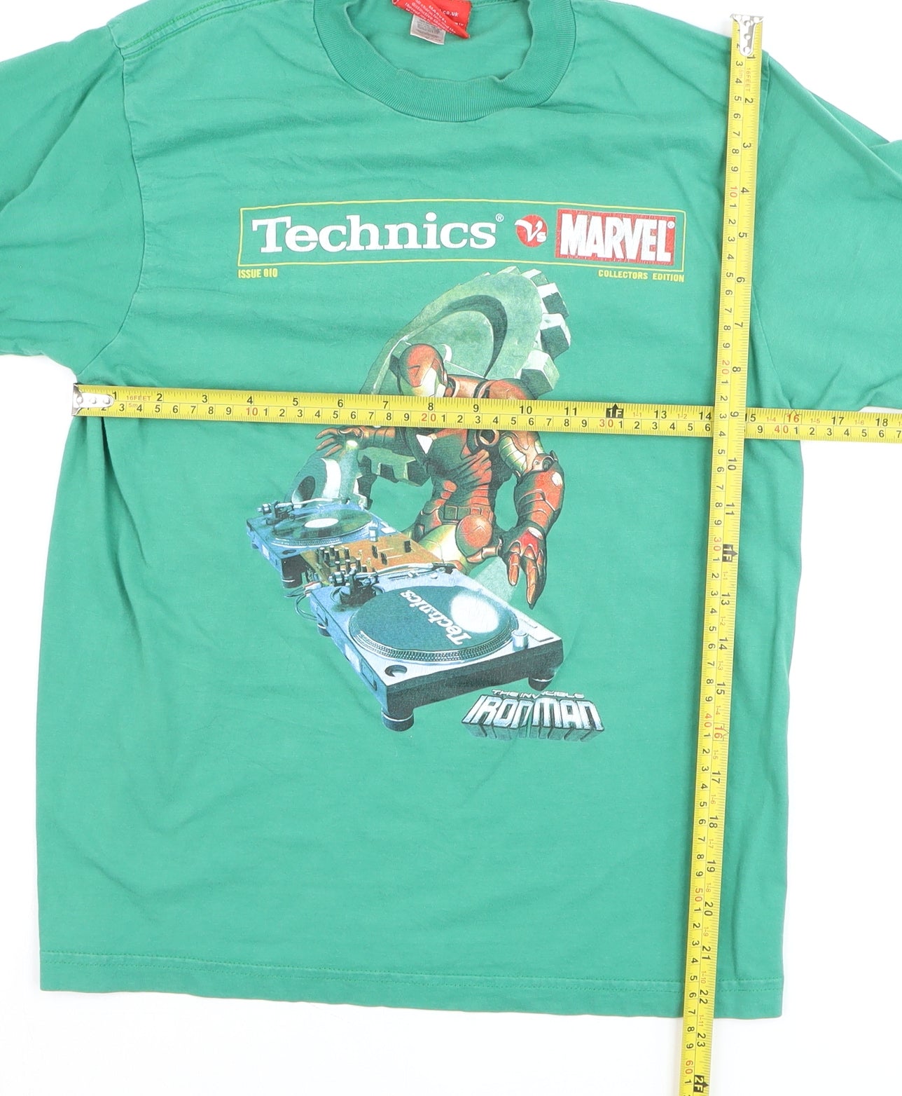 Marvel Boys Green Iron Man Technics Graphic Short Sleeve T-Shirt Size S