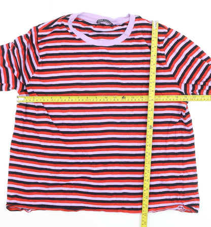 Marks and Spencer Women’s Multicoloured Striped Long Sleeve Cotton T-Shirt Size 16