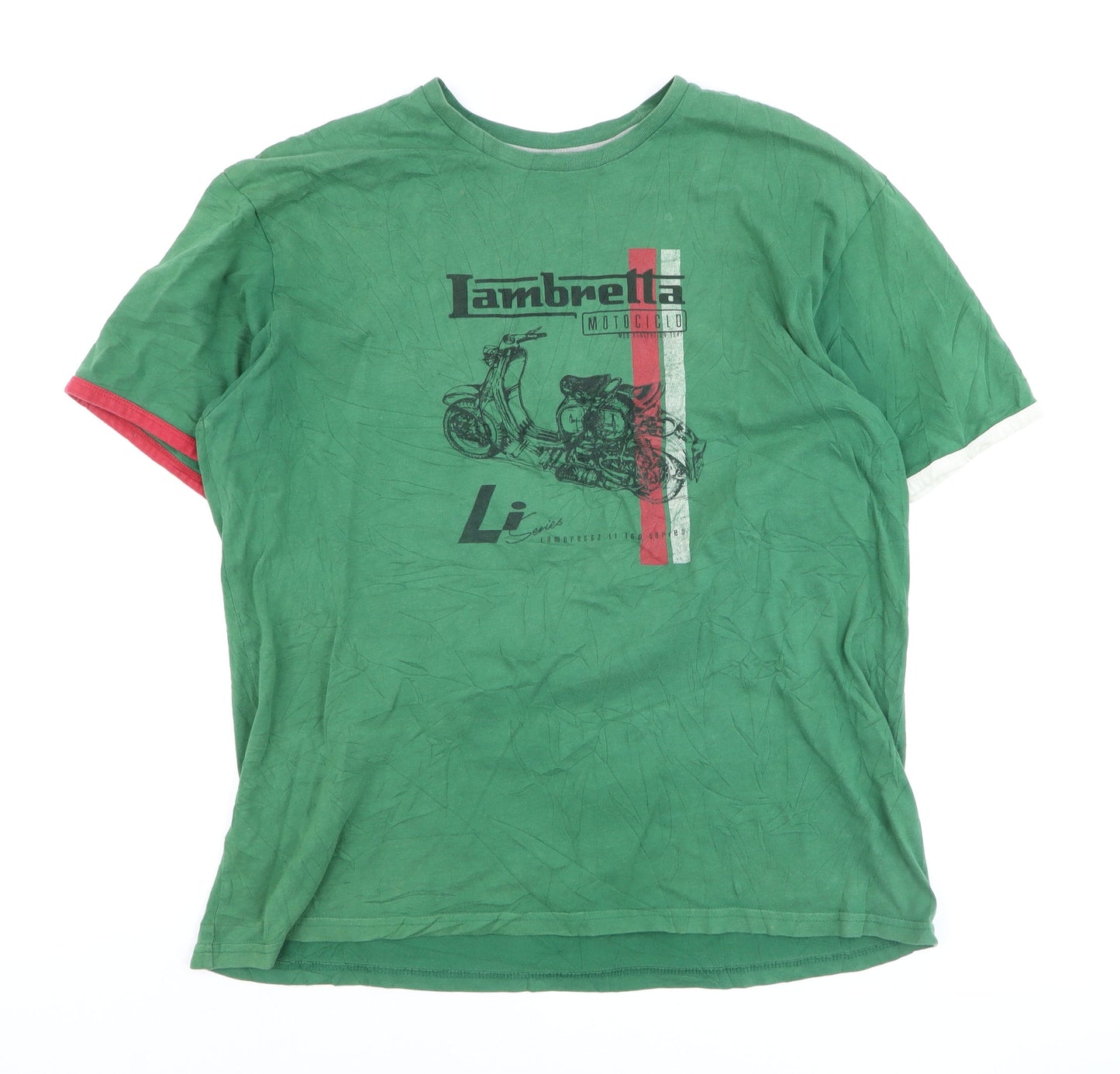 Lambretta Men's Green XXXL Graphic Print Cotton T-Shirt