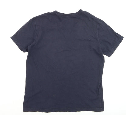 Champion Men Blue Medium Classic Crew Neck Cotton T-Shirt