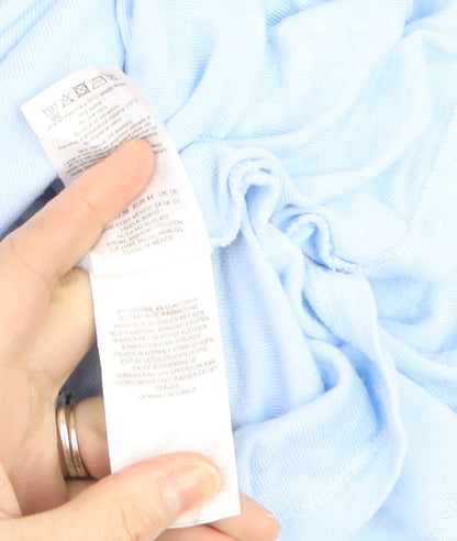Phase Eight Women’s Blue 3/4 Sleeve Jersey Blouse Size 16