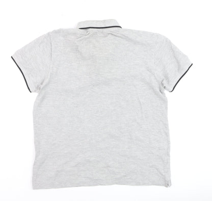 Ben Sherman Men's Grey Collared Short Sleeve Cotton Polo T-Shirt L