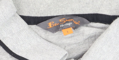 Ben Sherman Men's Grey Collared Short Sleeve Cotton Polo T-Shirt L