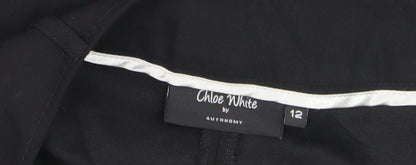 Chloe White by Autonomy Womens Black Straight Dress Pants Size 12