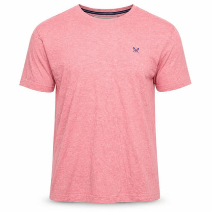 Front view of Crew Clothing Men's Pink Cotton Short Sleeve T-Shirt M