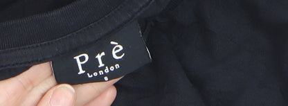 Prè London Men's Black Red Logo Short Sleeve Crew Neck T-Shirt Size S